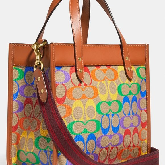 Coach Handbags - NWOT Coach Dempsey Field Tote 22 Rainbow